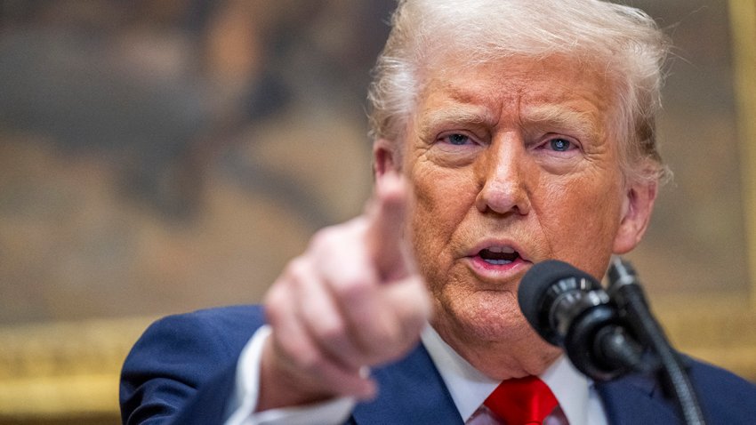 US President Donald Trump speaks in the Roosevelt Room of the White House in Washington, DC, on March 3, 2025. (Photo by ROBERTO SCHMIDT / AFP) (Photo by ROBERTO SCHMIDT/AFP via Getty Images)